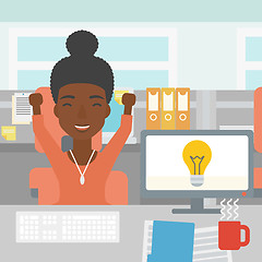 Image showing Creative excited woman having business idea.