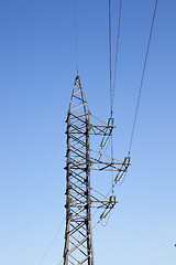 Image showing High-voltage poles, close-up