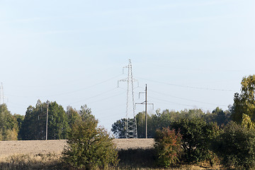 Image showing High-voltage power poles