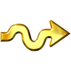 Image showing 3D Golden Wavy Arrow