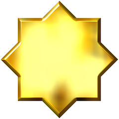 Image showing 3d golden 8 point star