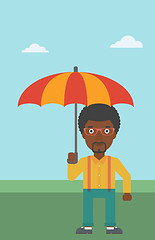 Image showing Business man with umbrella vector illustration.