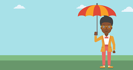 Image showing Business woman with umbrella vector illustration.