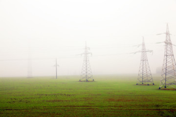 Image showing High-voltage power poles