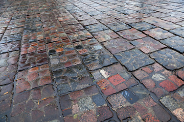 Image showing stone road after rain