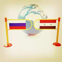 Image showing Three-dimensional image of the turnstile and flags of Russia and