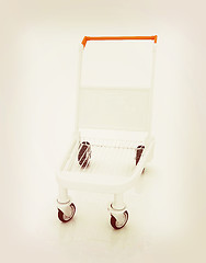 Image showing Trolley for luggage at the airport. 3D illustration. Vintage sty