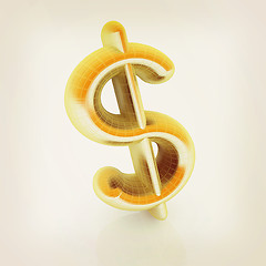 Image showing Dollar sign. 3D illustration. Vintage style.