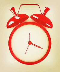 Image showing Alarm clock. 3D icon . 3D illustration. Vintage style.