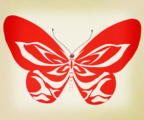 Image showing beauty butterfly. 3D illustration. Vintage style.