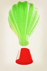 Image showing Hot Air Balloons with Gondola. 3D illustration. Vintage style.