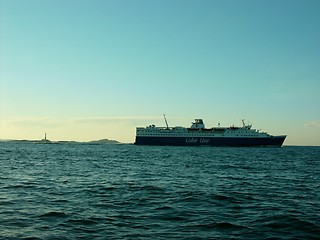 Image showing Color line ferry Bohus close to Ferder lighthouse