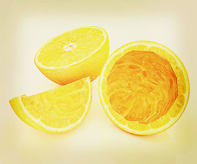 Image showing orange fruit. 3D illustration. Vintage style.