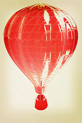 Image showing Hot Air Balloons with Gondola. 3D illustration. Vintage style.