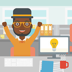 Image showing Creative excited man having business idea.