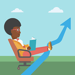 Image showing Business woman reading book vector illustration.