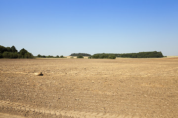 Image showing plowed land, summer