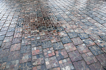 Image showing stone road after rain