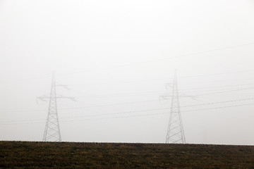 Image showing High-voltage power poles