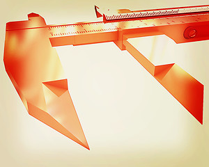 Image showing Vernier caliper . 3D illustration. Vintage style.