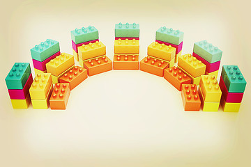 Image showing Building blocks efficiency concept on white . 3D illustration. V