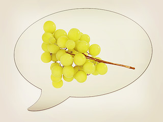 Image showing messenger window icon and Grapes. 3D illustration. Vintage style