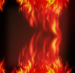 Image showing fire isolated over black. 3D illustration. Vintage style.