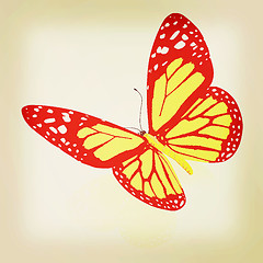 Image showing beauty butterfly. 3D illustration. Vintage style.