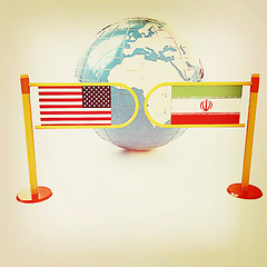 Image showing Three-dimensional image of the turnstile and flags of USA and Ir