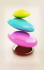 Image showing Colorfull spa stones. 3d icon. 3D illustration. Vintage style.