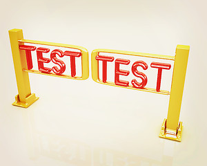 Image showing Test with turnstile . 3D illustration. Vintage style.