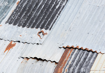 Image showing Old rusty galvanized