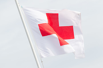 Image showing Red cross flag