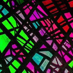 Image showing Image of a multicolored stained glass window