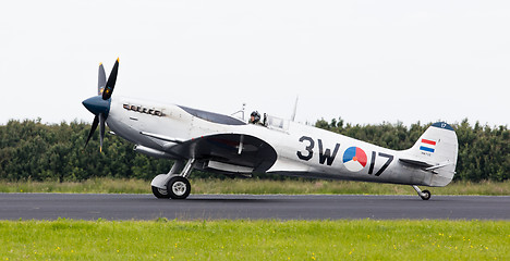 Image showing LEEUWARDEN, THE NETHERLANDS - JUNE 10, 2016: A vintage Spitfire 