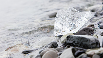 Image showing Close-up of melting ice in Jokulsarlon - Iceland