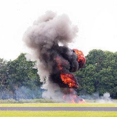 Image showing Airfield planned explosion