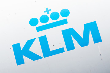 Image showing LELYSTAD, THE NETHERLANDS - JUNE 9; Logo of the dutch KLM, royal