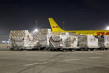 Image showing Cargo Plane At Night