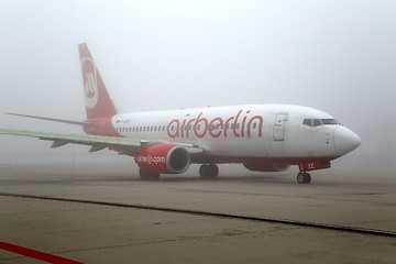 Image showing Plane in the fog