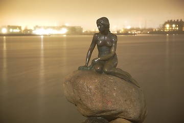 Image showing Little Mermaid at night