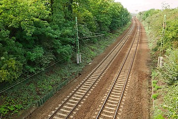 Image showing Railway tracks to the distance