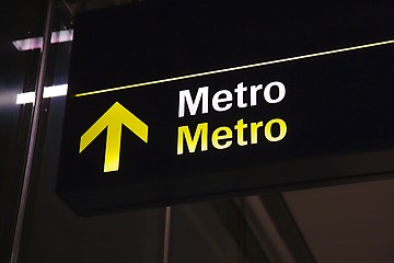 Image showing Metro sign underground