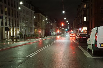 Image showing Urban street at night