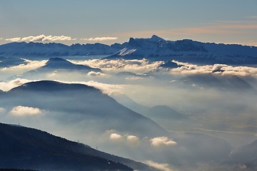 Image showing Mountains cloudy landscape