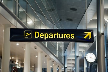 Image showing Departures airport sign