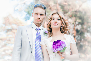 Image showing Light Portrait Of The Bride And Groom