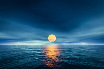 Image showing a sunset over the sea