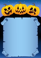 Image showing Parchment with Halloween pumpkins 2