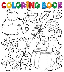 Image showing Coloring book autumn nature theme 1